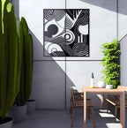 Square Organic Flow Waves Design Metal Art Wall Decor