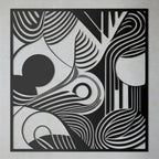 Square Organic Flow Waves Design Metal Art Wall Decor