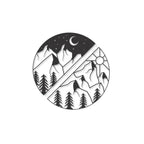 Sun and Moon Behind the Mountains Metal Art Wall Decor