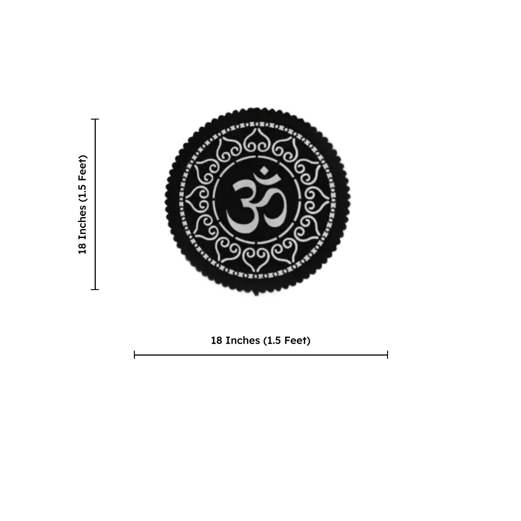 Symbol of Peace Om Circle Design Metal Art Wall Decor