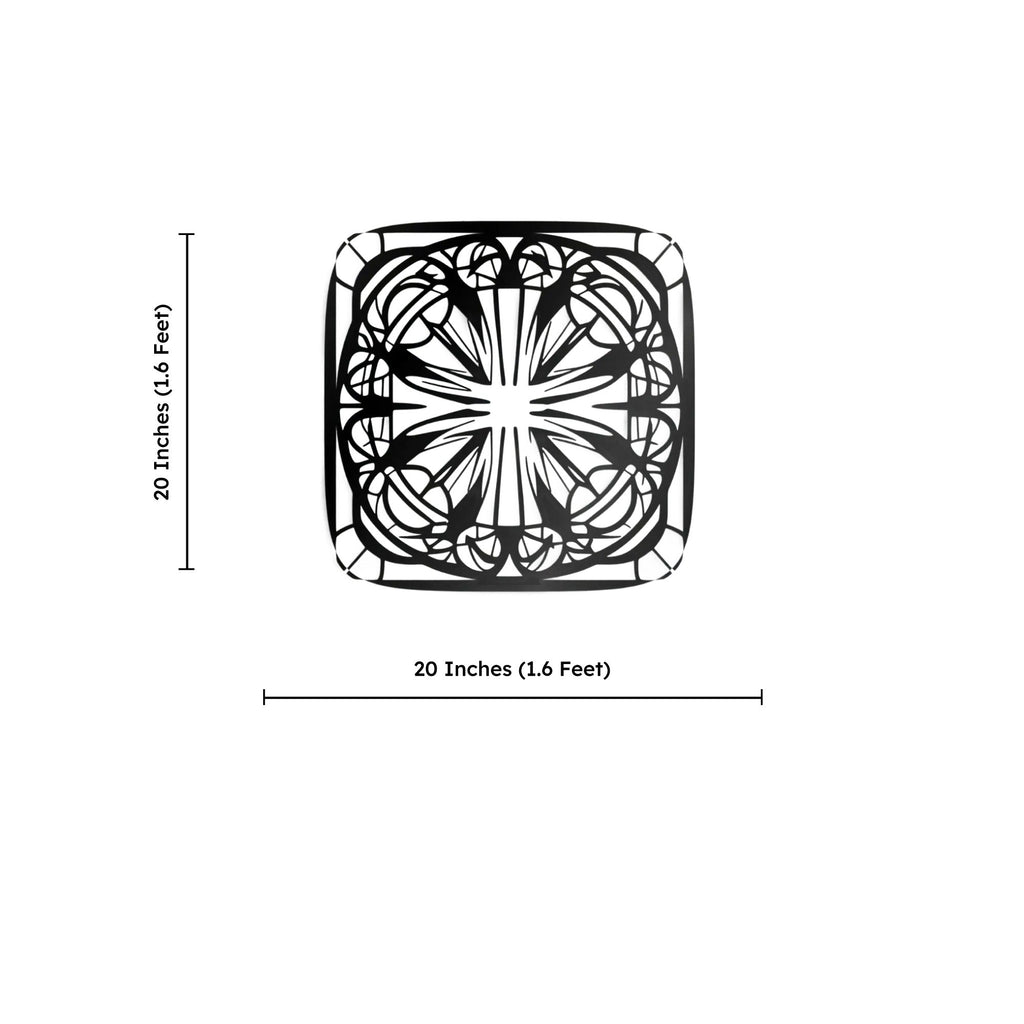 Symmetrical Mandala Fine Square Metal Art Wall Decor