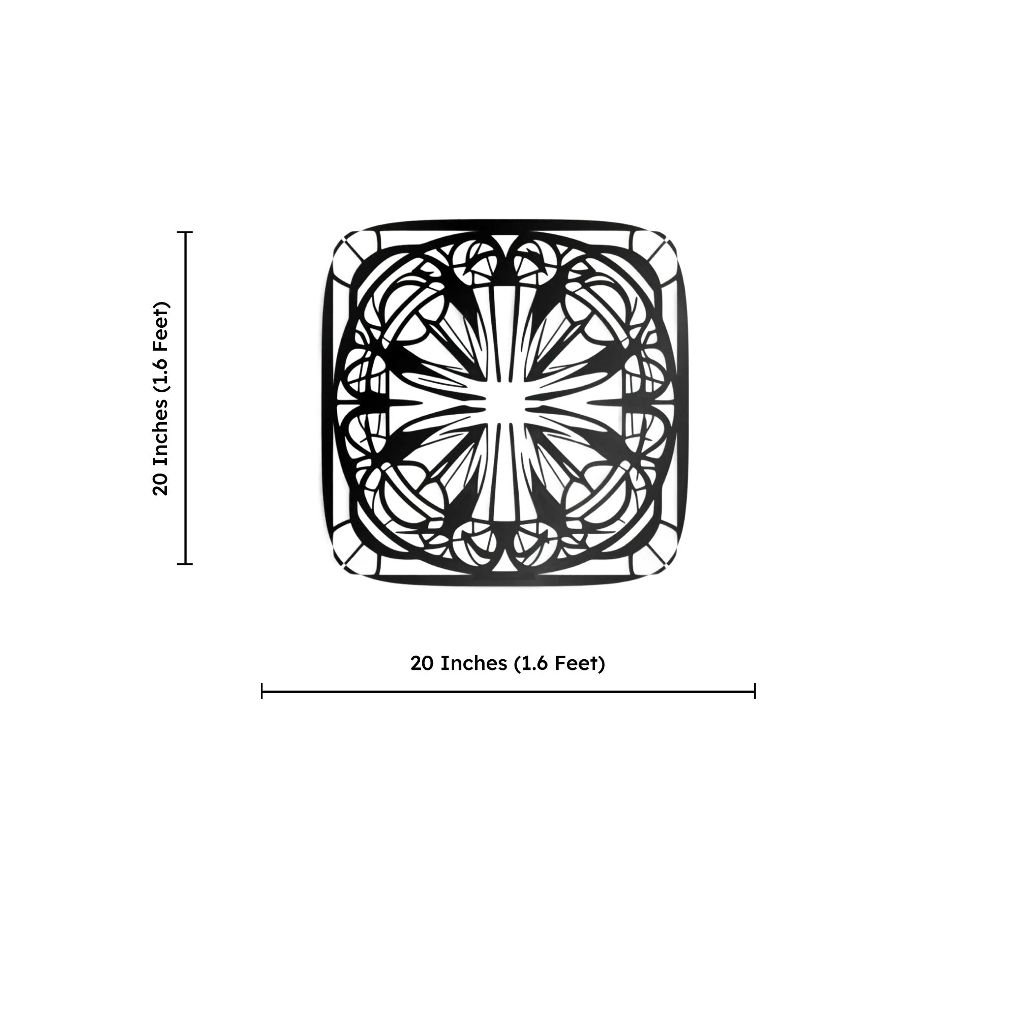 Symmetrical Mandala Fine Square Metal Art Wall Decor