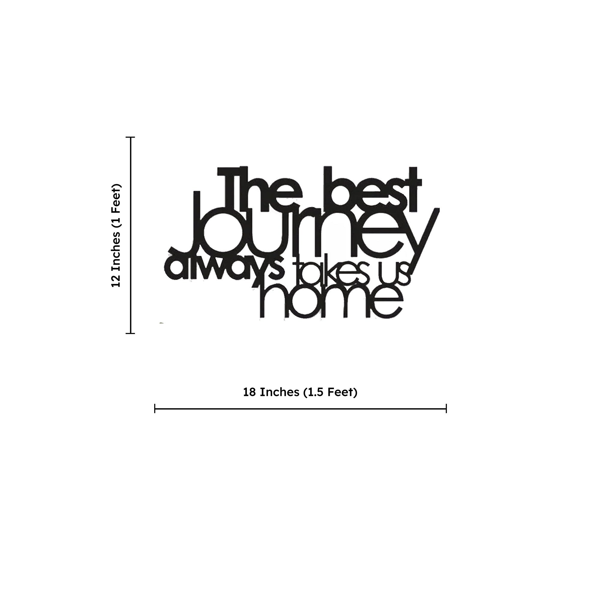 The Best Journey Text Design Metal Art Wall Decor