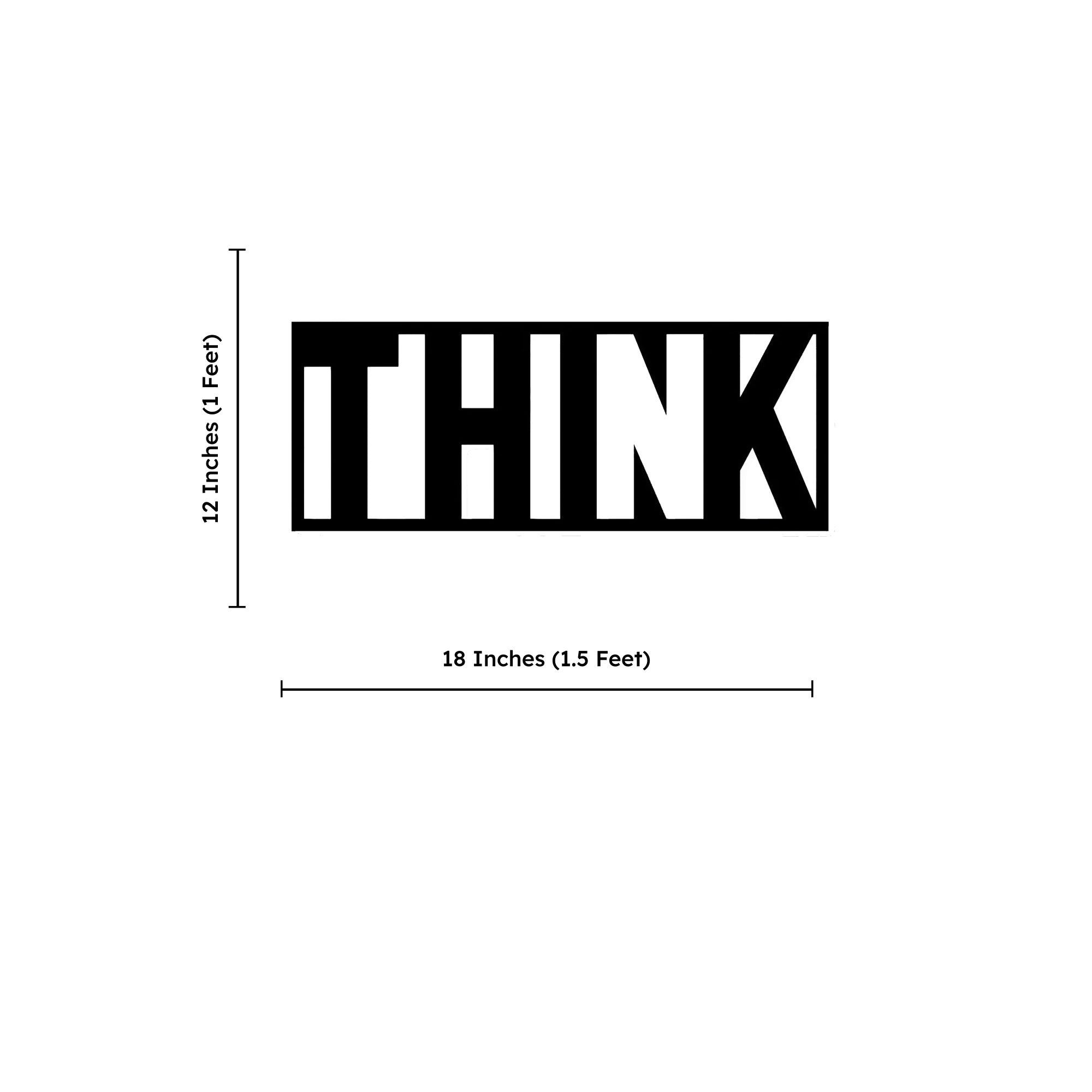Think Text Rectangle Shape Metal Art Wall Decor