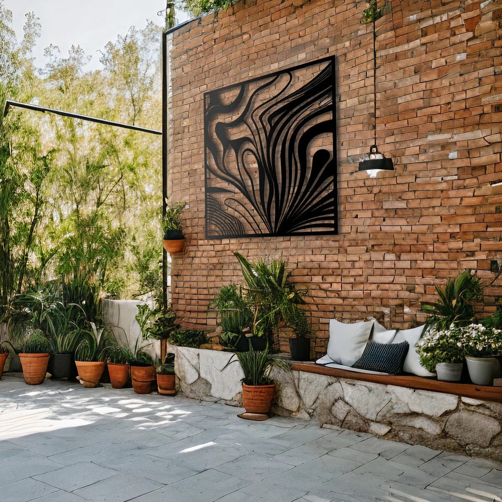 Tiger Stripes Abstract Square Metal Art Wall Decor