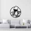 Time for Wine Text with Glass Metal Wall Art Decor