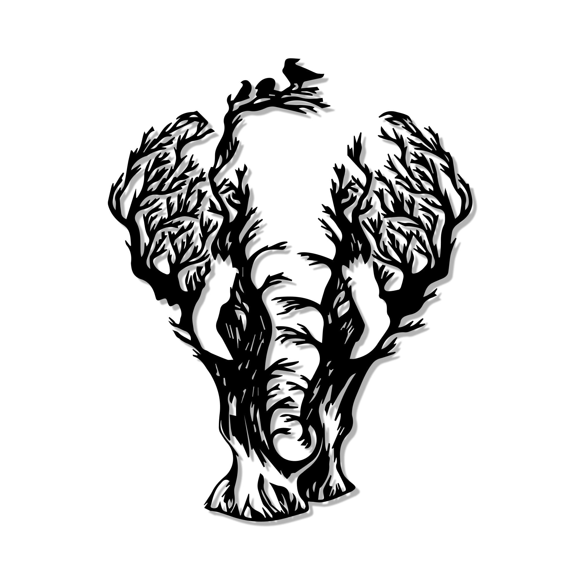 Tree Branch Elephant Design Metal Art Wall Decor