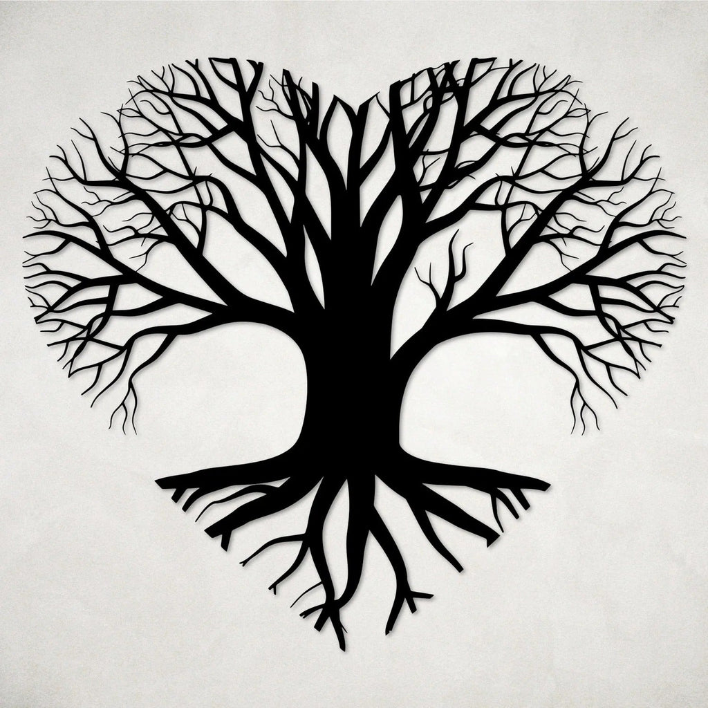 Tree of Life Heart Shape Design Metal Wall Art Decor