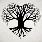 Tree of Life Heart Shape Design Metal Wall Art Decor