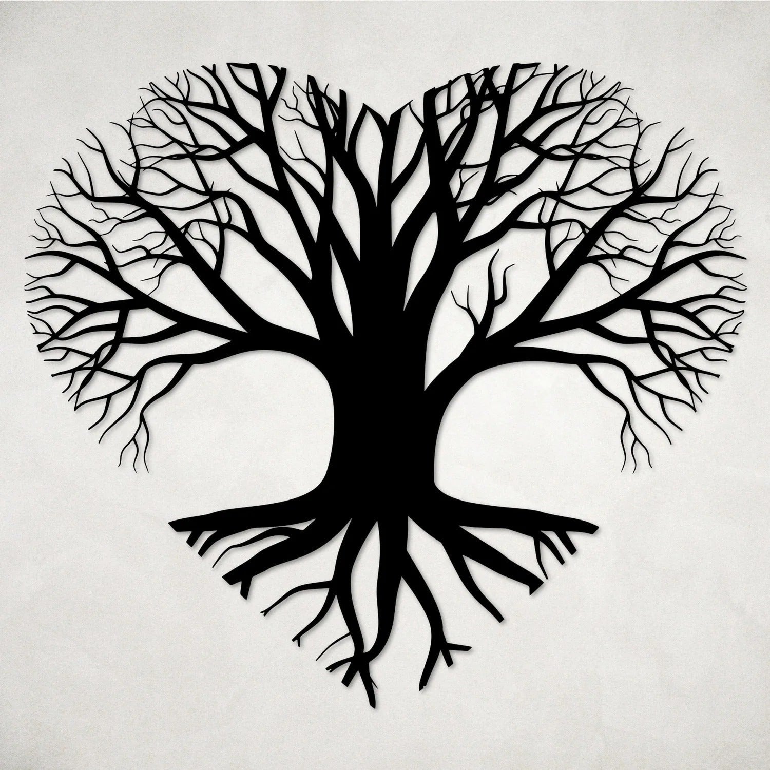Tree of Life Heart Shape Design Metal Wall Art Decor