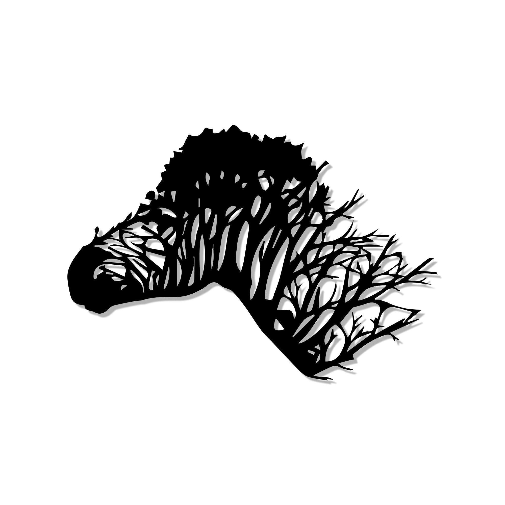 Tree With Zebra Silhouette Modern Art Metal Artwork Wall Decor