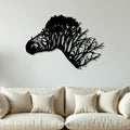 Tree With Zebra Silhouette Modern Art Metal Artwork Wall Decor