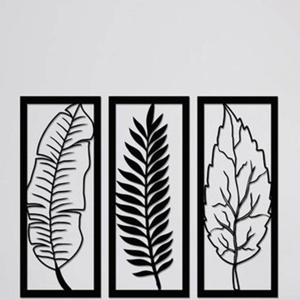 Tropical Foliage Trio Leafs Wall Metal Art Decor