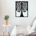 Two Frames Traditional Tree Flowers Meta Art Wall Decor