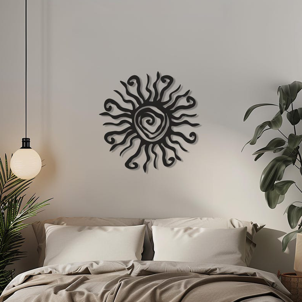 Unique Wacky Sun Design Wall Metal Art Decor