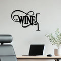 Wine Text with Glass Shape Metal Wall Art Decor