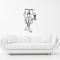 Woman Reading Book Silhouette Metal Art Wall Decor