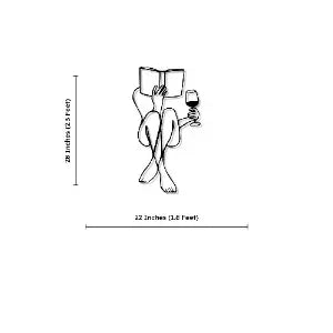 Woman Reading Book Silhouette Metal Art Wall Decor