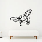 Women Pouring Wine Line Art Metal Wall Artwork Decor