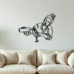 Women Pouring Wine Line Art Metal Wall Artwork Decor