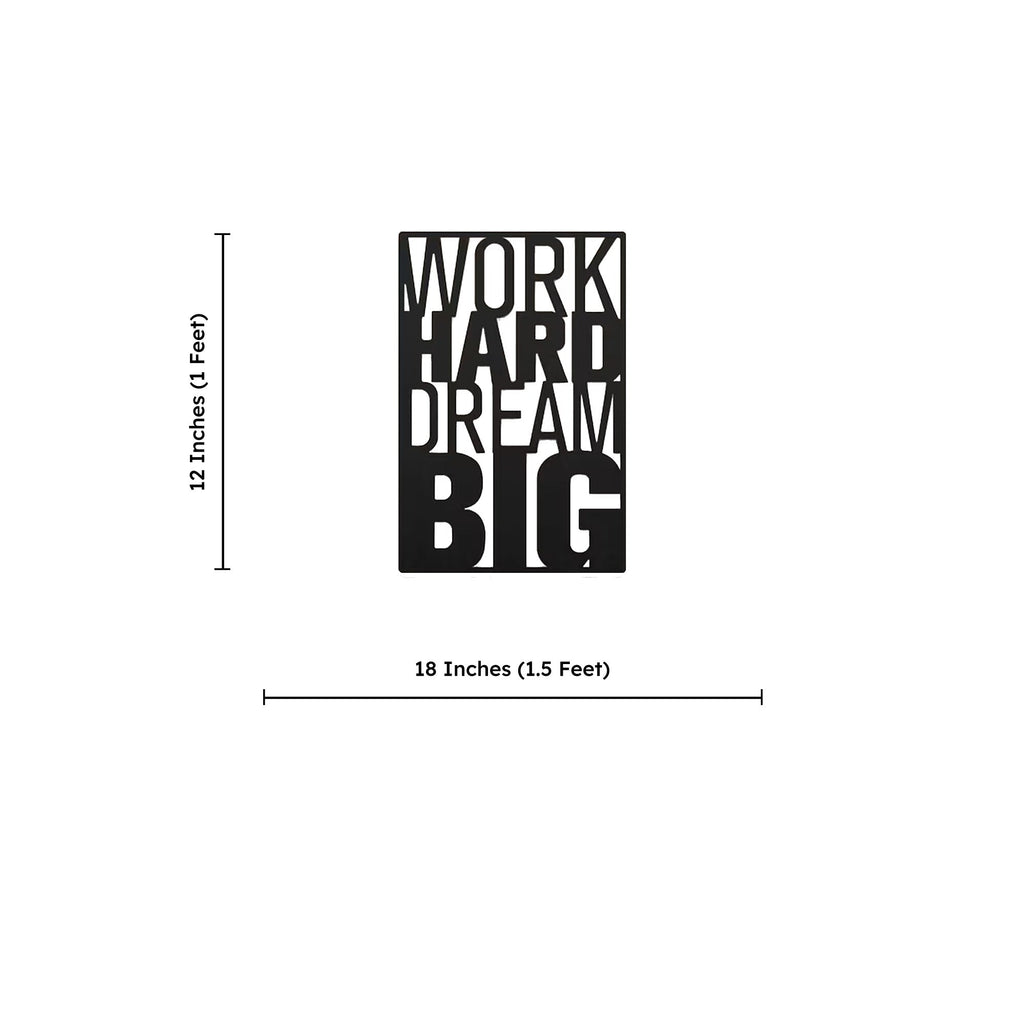 Work Hard Dream Big Metal Art Office Wall Decor