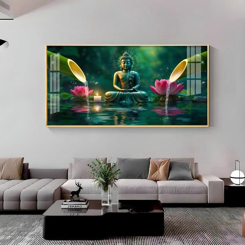 Deep Meditating Buddha Premium Acrylic Floating Wall Painting - Decor Smart