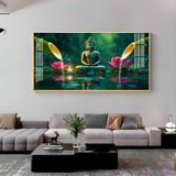 Deep Meditating Buddha Premium Acrylic Floating Wall Painting - Decor Smart
