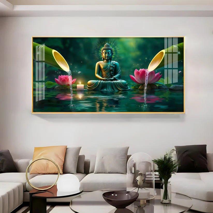 Deep Meditating Buddha Premium Acrylic Floating Wall Painting - Decor Smart