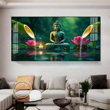 Deep Meditating Buddha Premium Acrylic Floating Wall Painting - Decor Smart