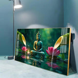 Deep Meditating Buddha Premium Acrylic Floating Wall Painting - Decor Smart