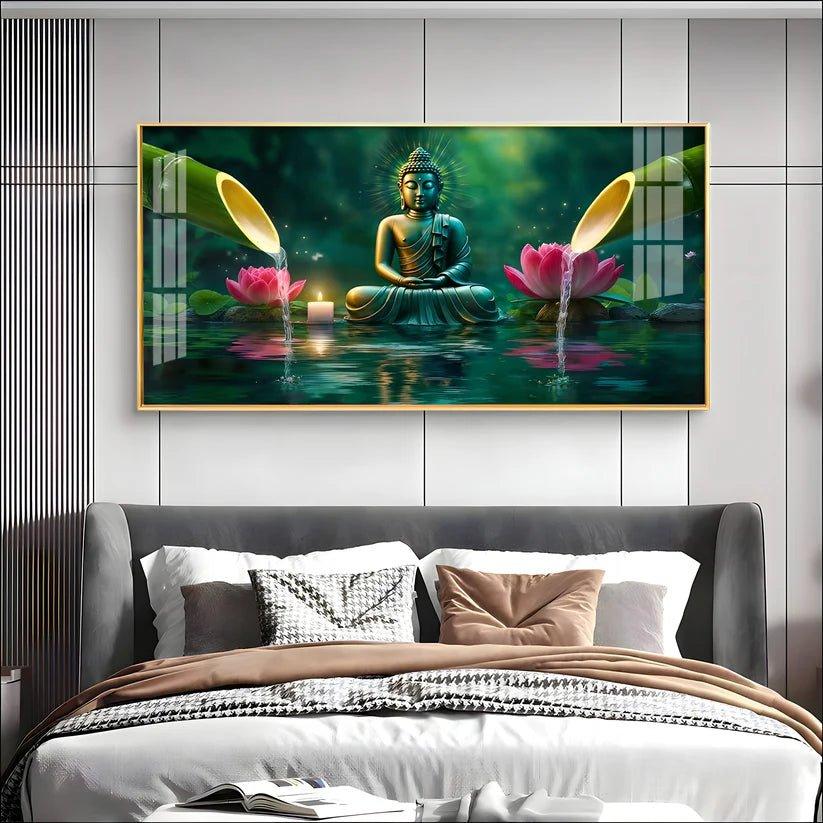 Deep Meditating Buddha Premium Acrylic Floating Wall Painting - Decor Smart
