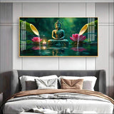 Deep Meditating Buddha Premium Acrylic Floating Wall Painting - Decor Smart