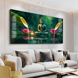 Deep Meditating Buddha Premium Acrylic Floating Wall Painting - Decor Smart
