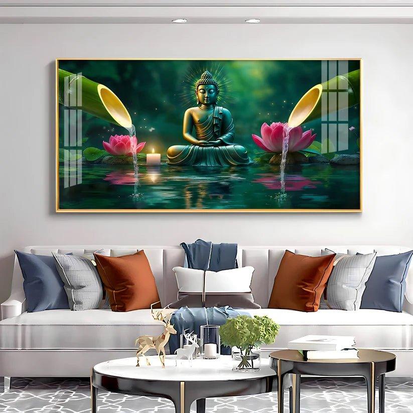 Deep Meditating Buddha Premium Acrylic Floating Wall Painting - Decor Smart