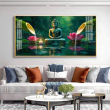 Deep Meditating Buddha Premium Acrylic Floating Wall Painting - Decor Smart