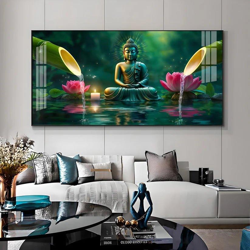 Deep Meditating Buddha Premium Acrylic Floating Wall Painting - Decor Smart
