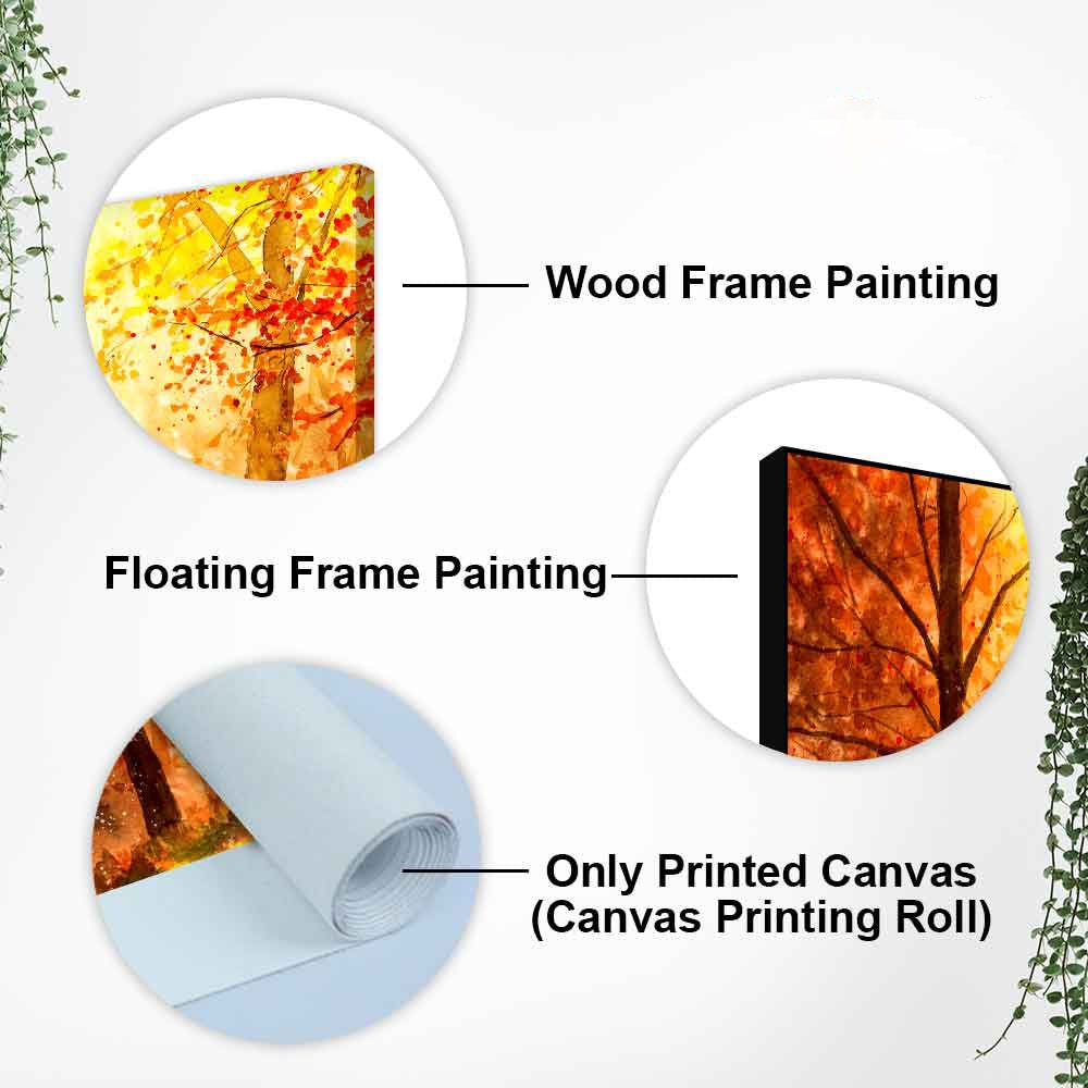 Deer in Autumn Forest Premium Canvas Wall Painting - Decor Smart