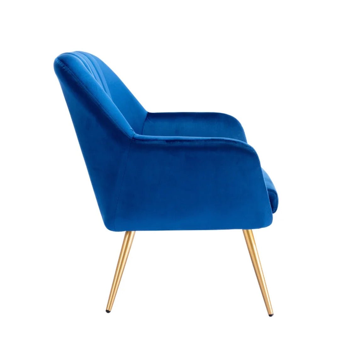 Dense Padded Bright Blue Comfy Velvet Accent Chair - Decor Smart
