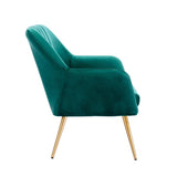 Dense Padded Bright Green Comfy Velvet Accent Chair - Decor Smart