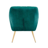 Dense Padded Bright Green Comfy Velvet Accent Chair - Decor Smart