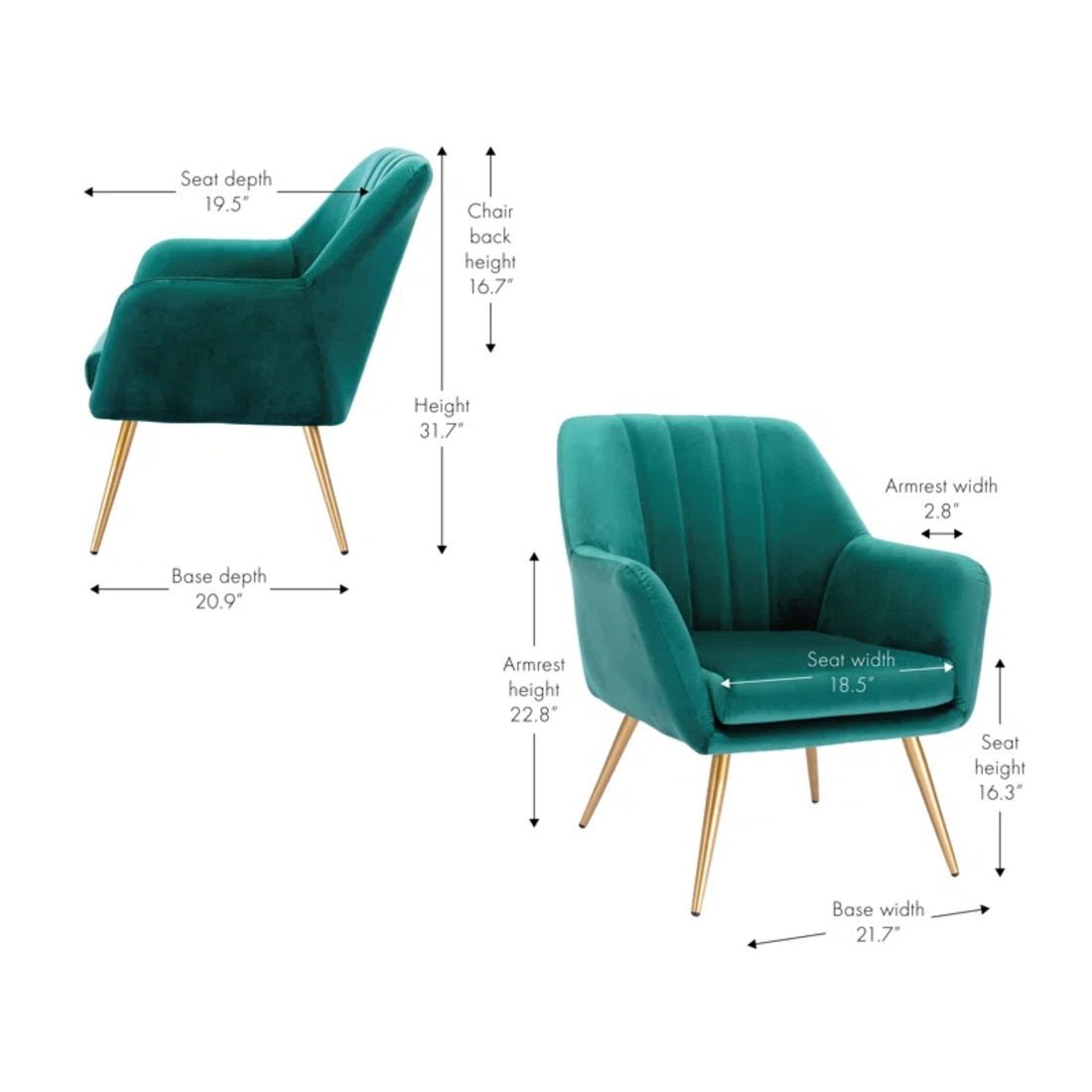 Dense Padded Bright Green Comfy Velvet Accent Chair - Decor Smart