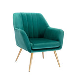 Dense Padded Bright Green Comfy Velvet Accent Chair - Decor Smart