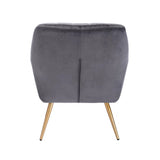 Dense Padded Bright Grey Comfy Velvet Accent Chair - Decor Smart