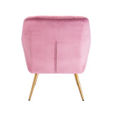 Dense Padded Bright Pink Comfy Velvet Accent Chair - Decor Smart
