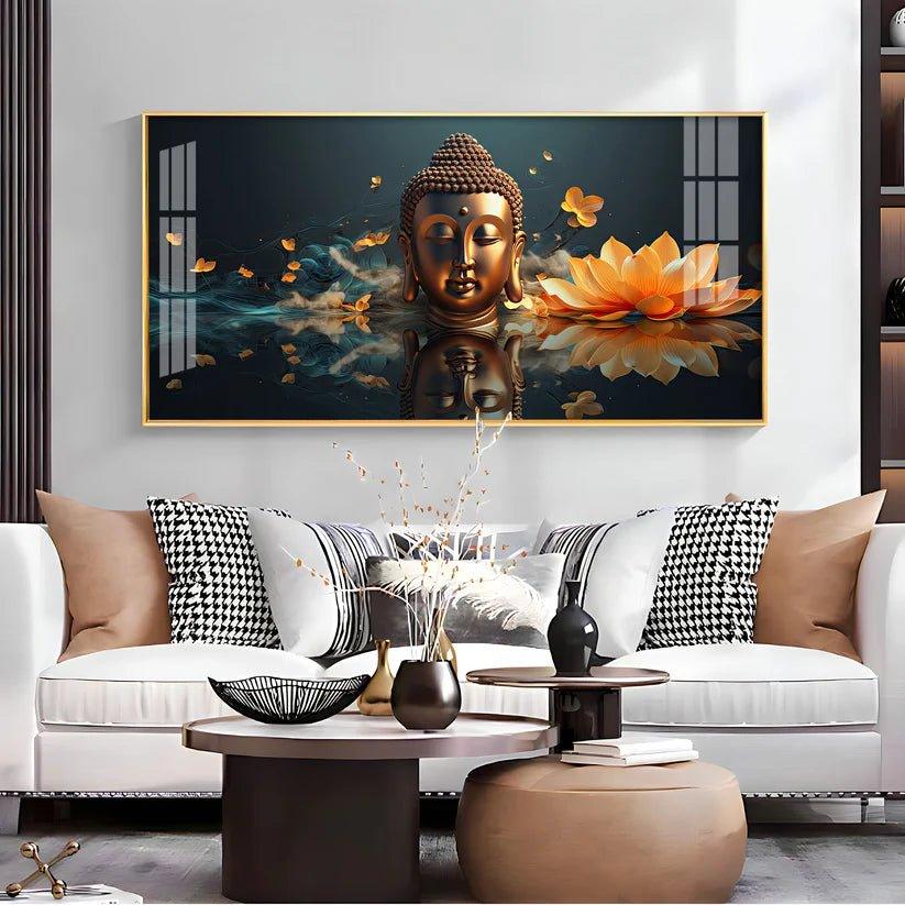 Descent Buddha Premium Acrylic Floating Wall Painting - Decor Smart