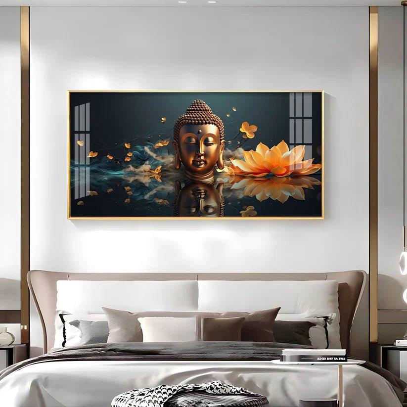 Descent Buddha Premium Acrylic Floating Wall Painting - Decor Smart