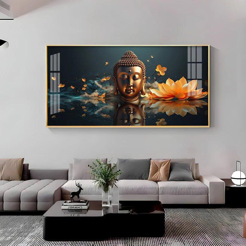 Descent Buddha Premium Acrylic Floating Wall Painting - Decor Smart