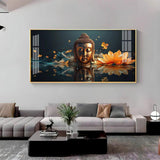 Descent Buddha Premium Acrylic Floating Wall Painting - Decor Smart
