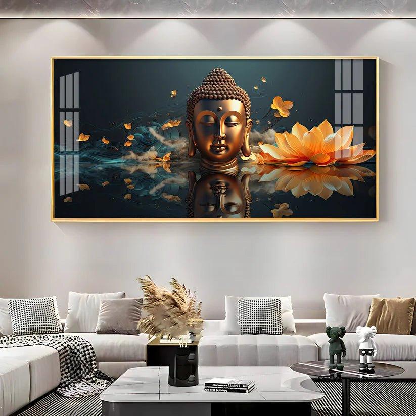 Descent Buddha Premium Acrylic Floating Wall Painting - Decor Smart