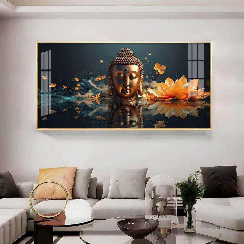 Descent Buddha Premium Acrylic Floating Wall Painting - Decor Smart